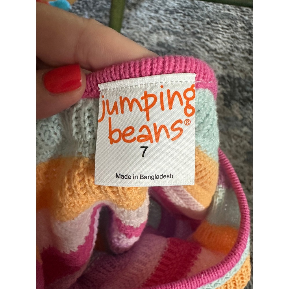 Jumping Beans Girls Knit Tank‎ Top Striped Sleeveless Colorful Size 7 NWT - Picture 4 of 6
